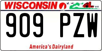 WI license plate 909PZW