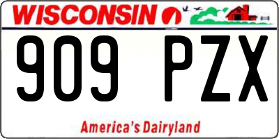 WI license plate 909PZX