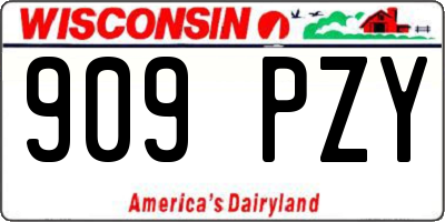 WI license plate 909PZY