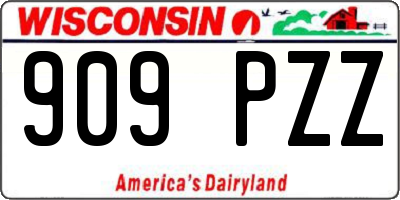 WI license plate 909PZZ
