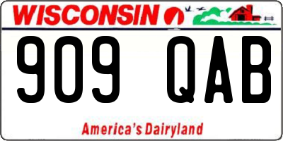 WI license plate 909QAB