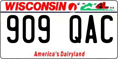 WI license plate 909QAC