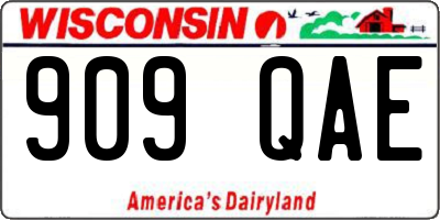 WI license plate 909QAE