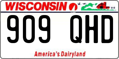 WI license plate 909QHD