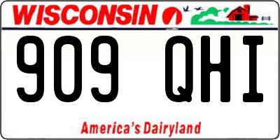 WI license plate 909QHI