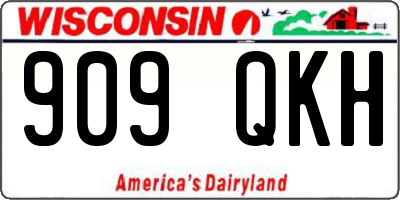 WI license plate 909QKH