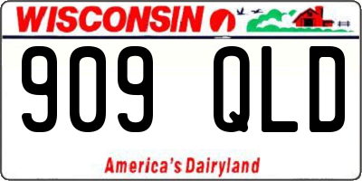 WI license plate 909QLD