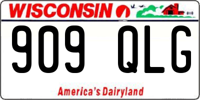 WI license plate 909QLG