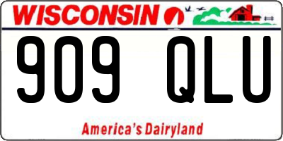 WI license plate 909QLU