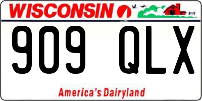 WI license plate 909QLX