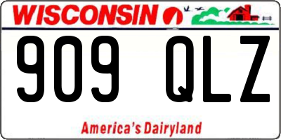 WI license plate 909QLZ