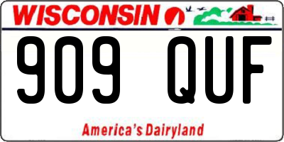 WI license plate 909QUF