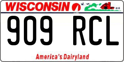 WI license plate 909RCL