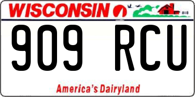 WI license plate 909RCU