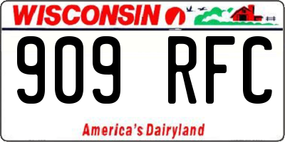 WI license plate 909RFC