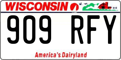 WI license plate 909RFY