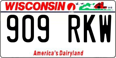 WI license plate 909RKW