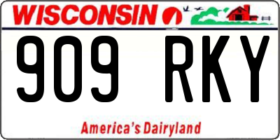 WI license plate 909RKY