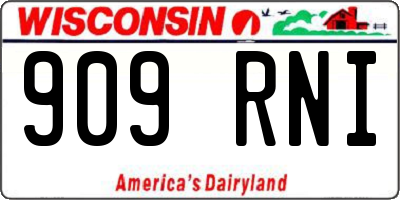 WI license plate 909RNI