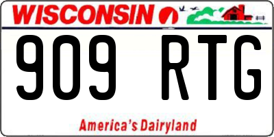 WI license plate 909RTG
