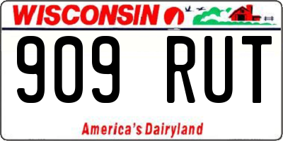 WI license plate 909RUT