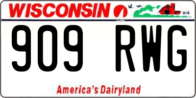 WI license plate 909RWG