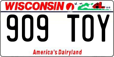 WI license plate 909TOY