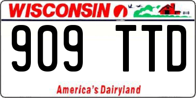 WI license plate 909TTD