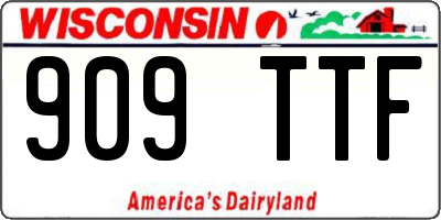 WI license plate 909TTF