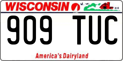 WI license plate 909TUC