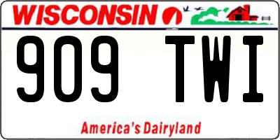 WI license plate 909TWI