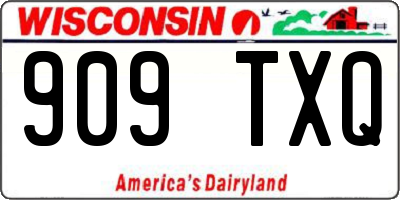 WI license plate 909TXQ