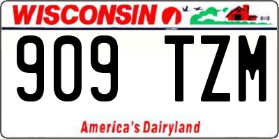 WI license plate 909TZM