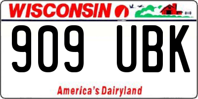 WI license plate 909UBK
