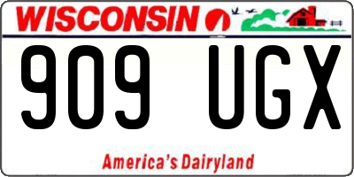 WI license plate 909UGX
