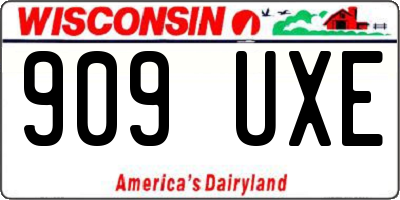 WI license plate 909UXE