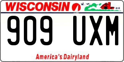 WI license plate 909UXM