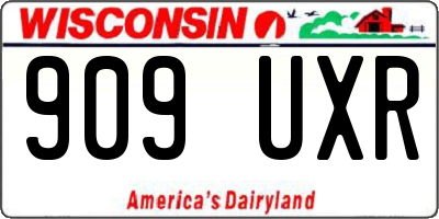 WI license plate 909UXR