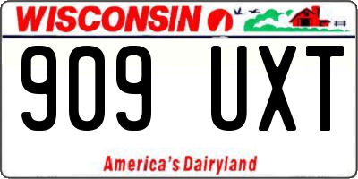 WI license plate 909UXT