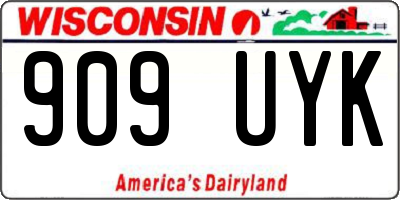 WI license plate 909UYK