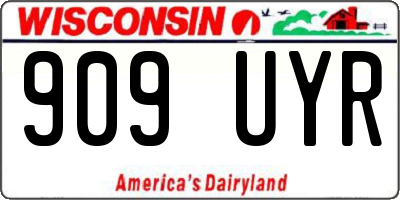 WI license plate 909UYR