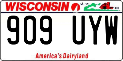 WI license plate 909UYW