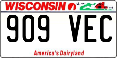 WI license plate 909VEC