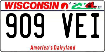WI license plate 909VEI