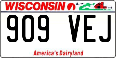 WI license plate 909VEJ