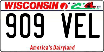 WI license plate 909VEL