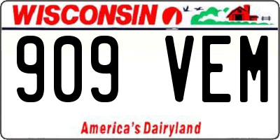 WI license plate 909VEM