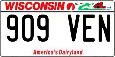 WI license plate 909VEN
