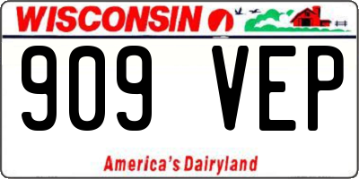 WI license plate 909VEP