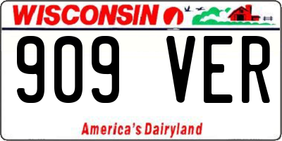 WI license plate 909VER